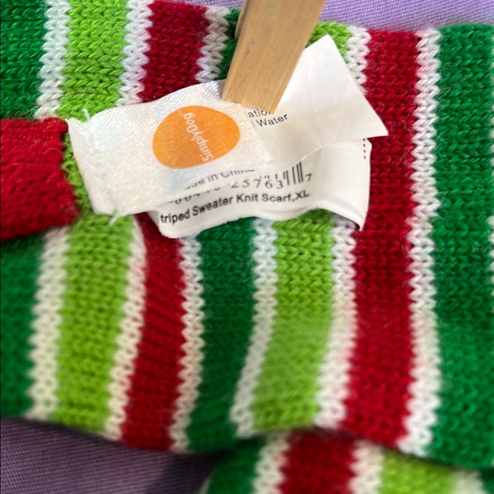 5 for $10 💜 Festive Striped Dog Scarf - Picture 3 of 3